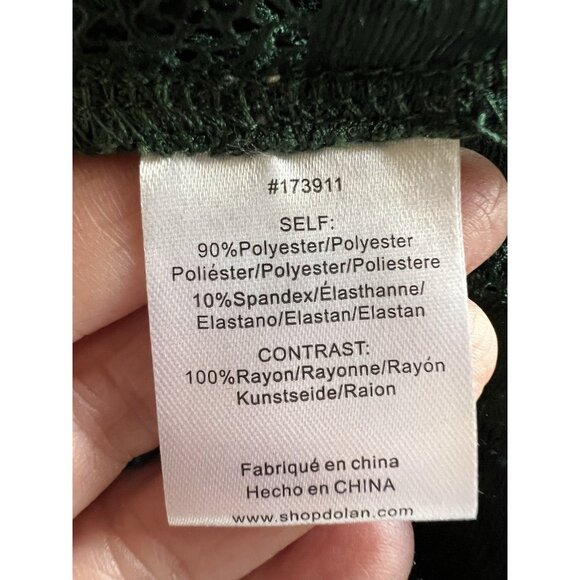 NEW Dolan forest green lace sheer cropped blouse tie Wednesday Adams fairy glam - Picture 6 of 11